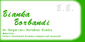 bianka borbandi business card