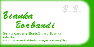 bianka borbandi business card